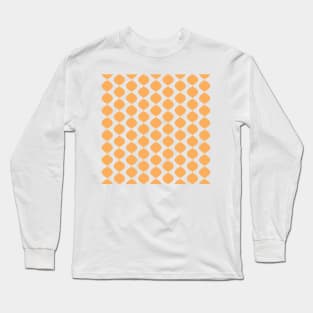 Mid Century Modern Retro 60s Waves Pattern  (Yellow Orange Light) Long Sleeve T-Shirt